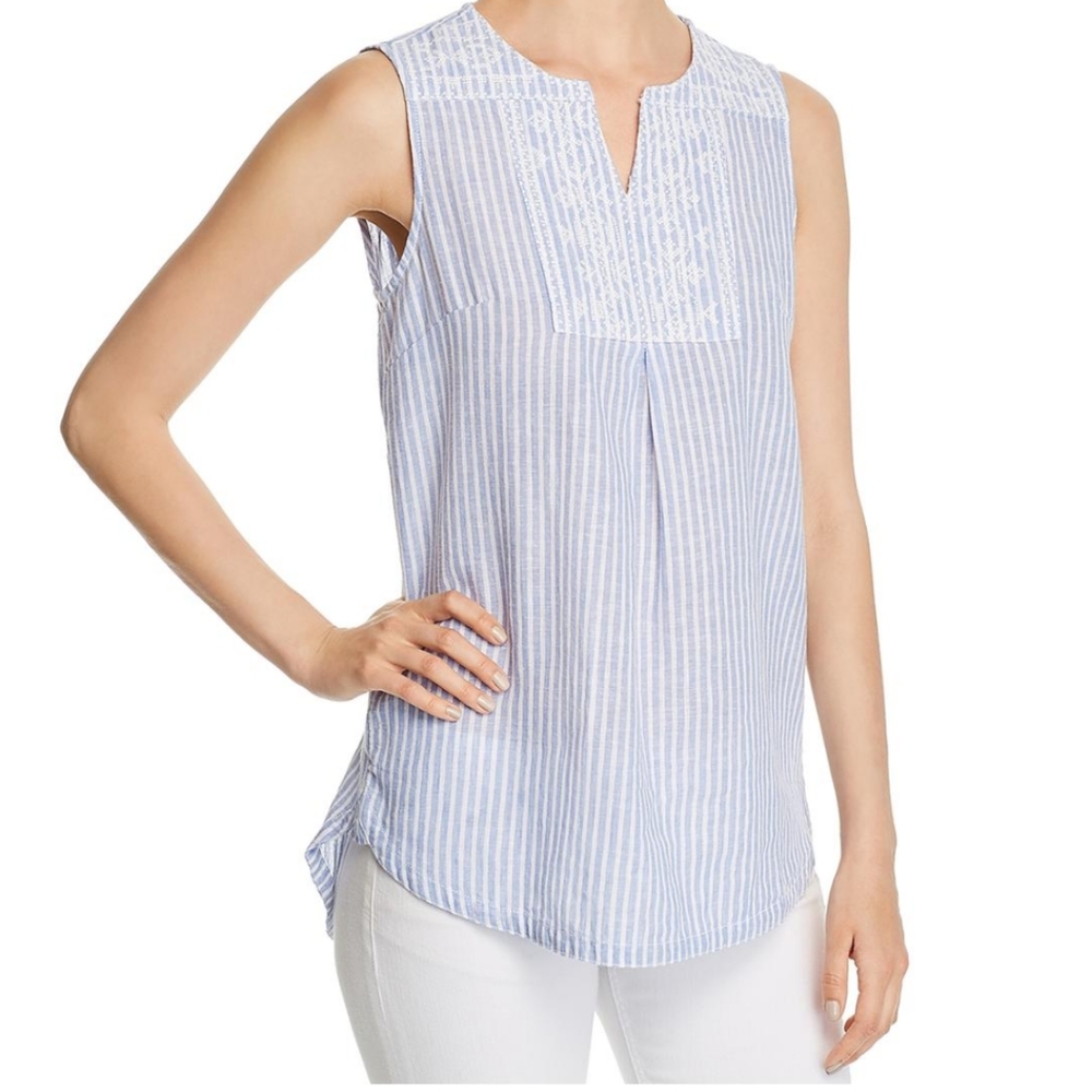 Beach Lunch Lounge Tunic Blue & White Size Large